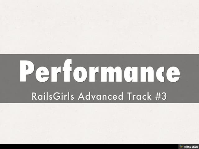 Performance