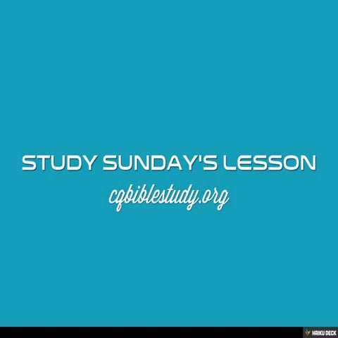 Study Monday's Lesson | PDF