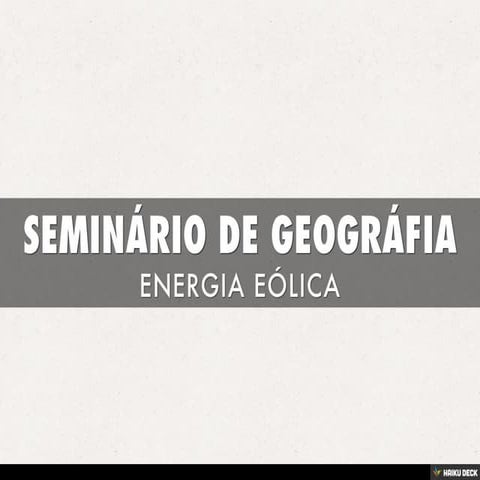 SEMINÁRIO DE GEOGRÁFIA