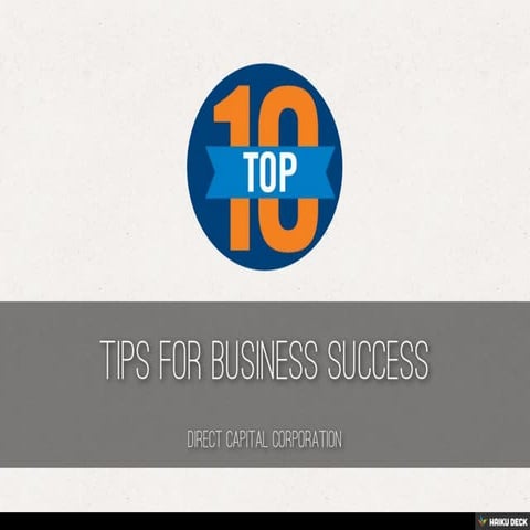 10 Tips for Business Success | PDF