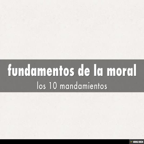 fundamentos de la moral