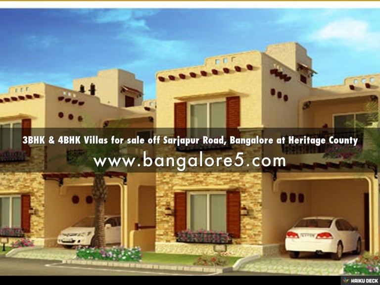 3BHK & 4BHK Villas for sale off Sarjapur Road, Bangalore at Heritage