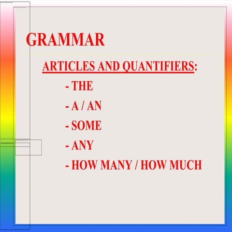 A an-the-some- any-how many-how much in spanish | PPTX
