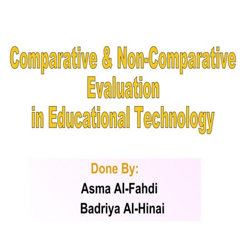 Compartive and non- compartive studies