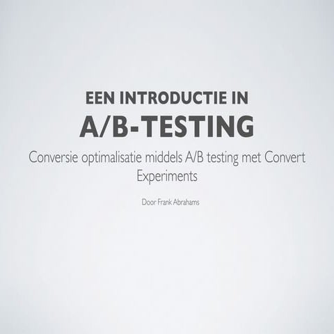 A/B-testing voor beginners