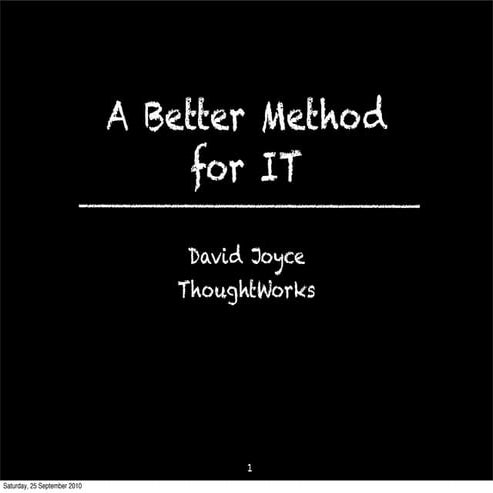 A better method for it export - David Joyce