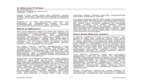 A bitcoin-primer