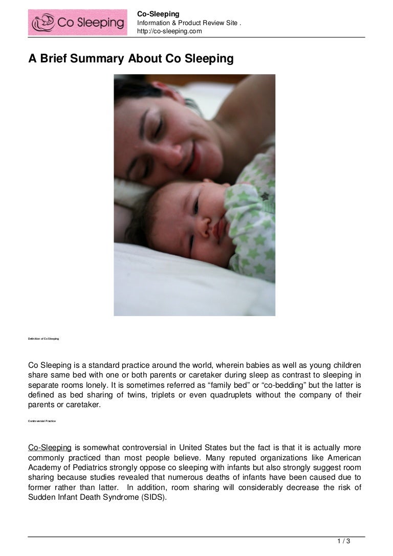 co sleeping and sids