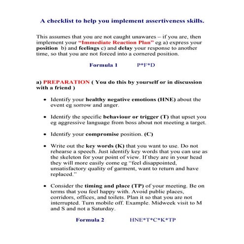 A Checklist To Apply Assertiveness Skills