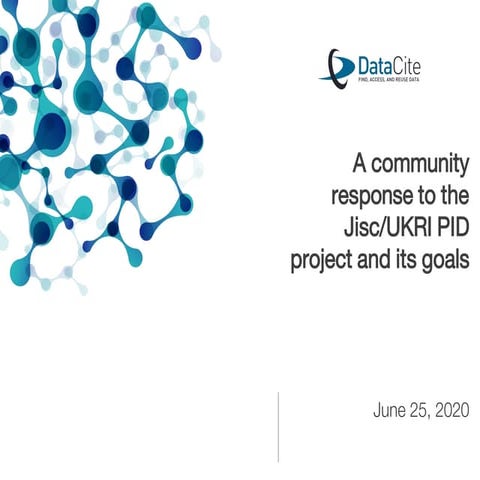 A community response to the Jisc/UKRI PID project and its goals