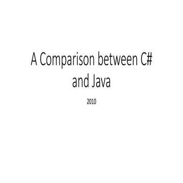 A comparison between C# and Java | PPT