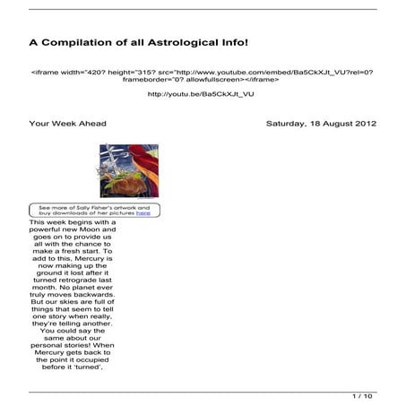 A Compilation of all Astrological Info!