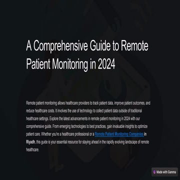 Remote Patient Monitoring | PDF