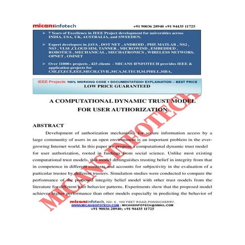A Computational Dynamic Trust Model for User Authorization - IEEE ...