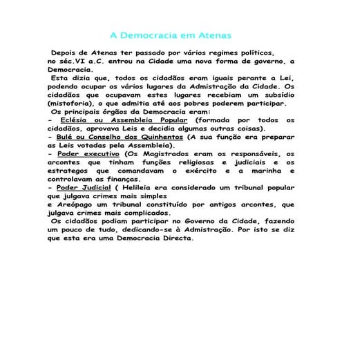 A Democracia Em Atenas