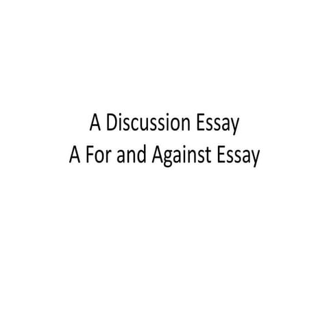 A discussion-essay