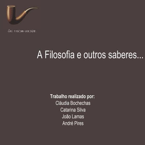 A Filosofia E Outros Saberes | PPT