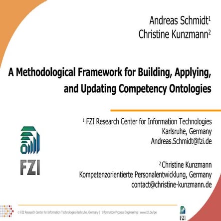 A Framework and Methodology for Building, Applying, and Updating Competence O...