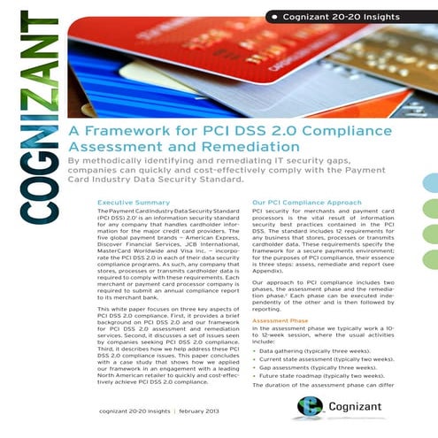 A Framework for PCI DSS 2.0 Compliance Assessment and Remediation