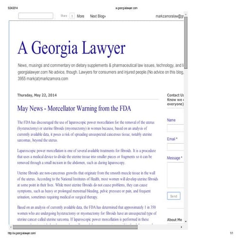 Morcellator Lawyer Georgia