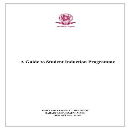 A guide to student induction programme by ugc