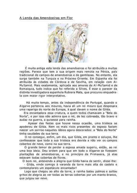 A lenda das amendoeiras em flor