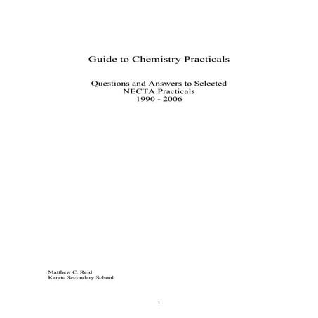 A level chemistry practical manual