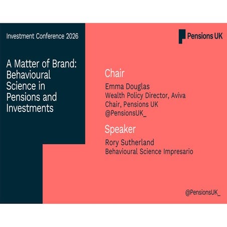 Harnessing Behavioural Science for Effective Pensions and Investment ...