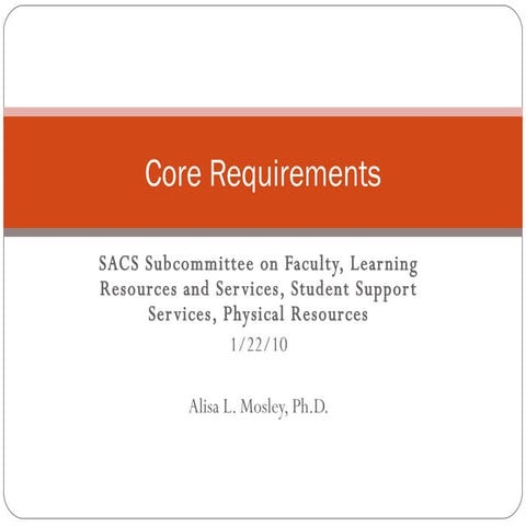 SACS Readiness Week: Faculty, Learning Resources and Services, Student Suppor...