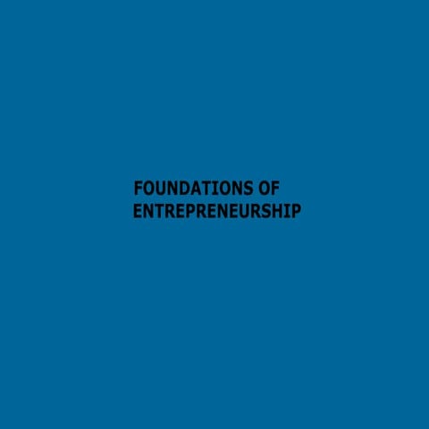 Introduction and nature of entrepreneurship