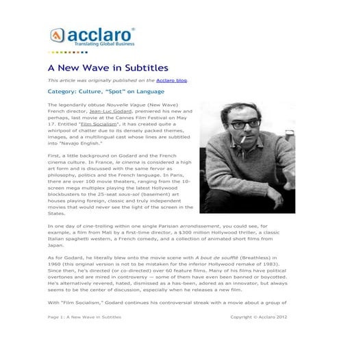 A New Wave In Subtitles