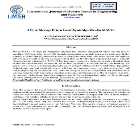 A Novel Message Driven Local Repair Algorithm for MANET