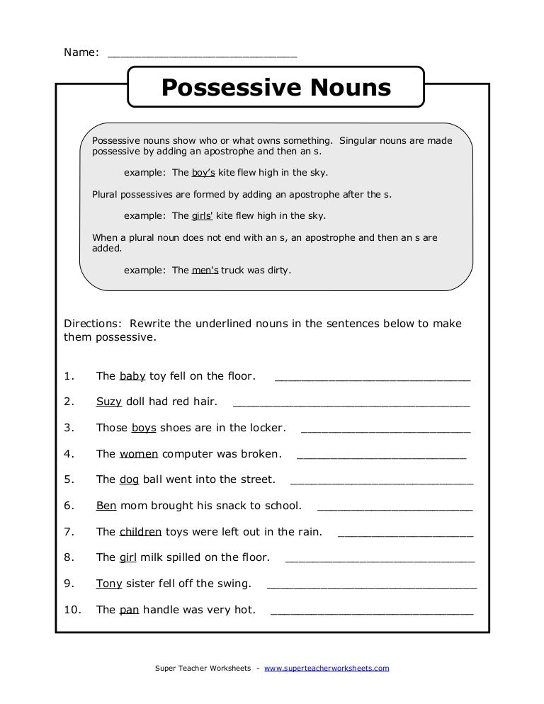 what is a possessive noun