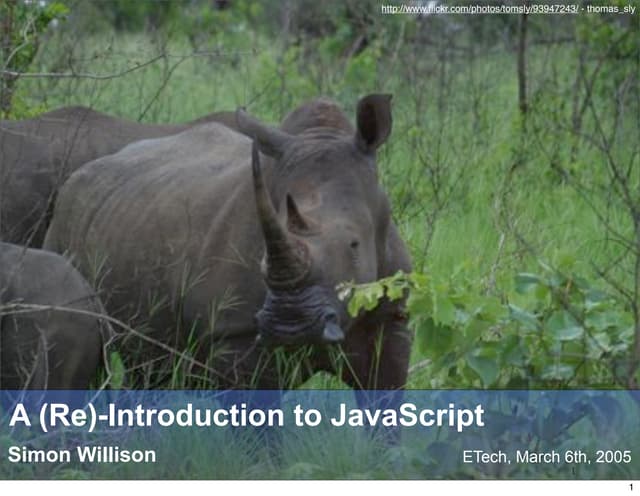 A Re-Introduction to JavaScript