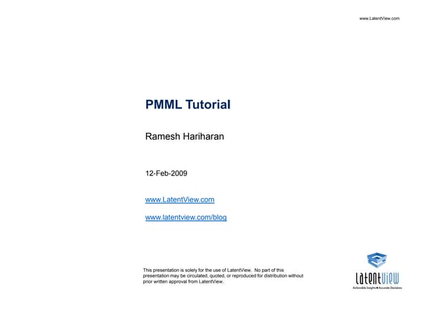 A Short PMML Tutorial by LatentView