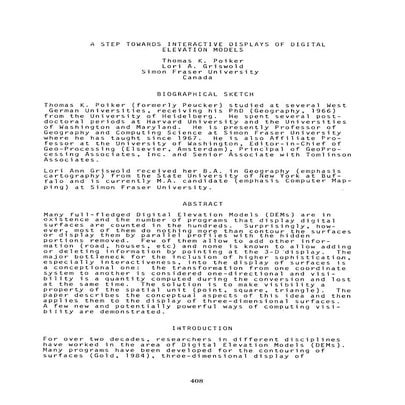 A step towards interactive displays of digital elevation models