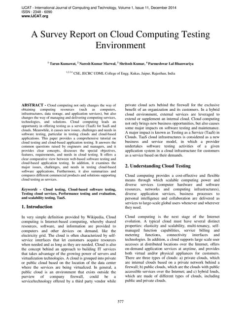 A survey-report-on-cloud-computing-testing-environment