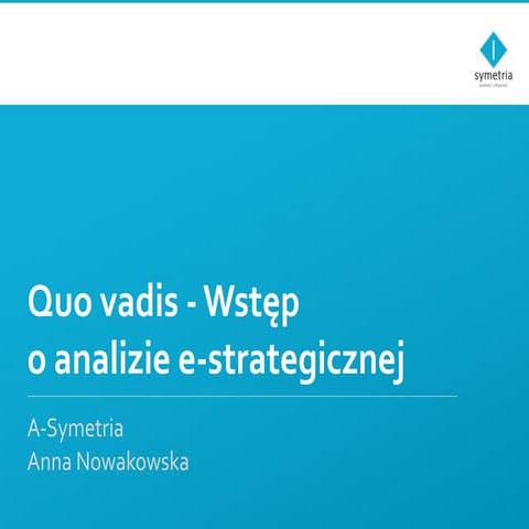 Wstęp do analizy e-strategicznej