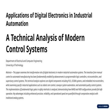 Applications of Digital Electronics in Industrial Automation and ...