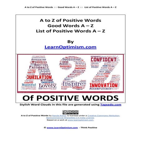 A to Z of Positive Words eBook