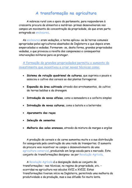 A TransformaçãO Na Agricultura, Dem...