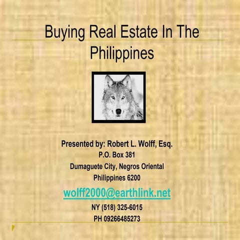 Foreigner's guide to buying real estate in the Philippines | PPTX