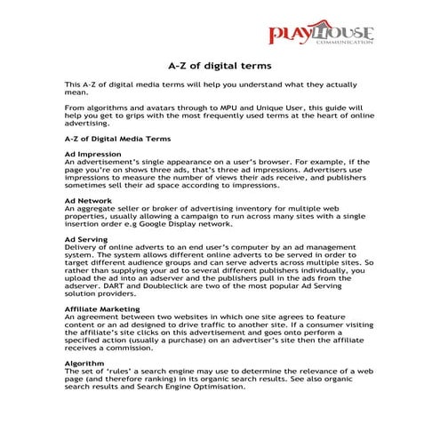 A-Z of digital terms