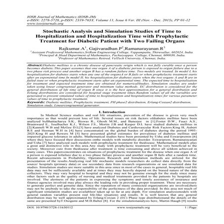 Stochastic Analysis and Simulation Studies of Time to Hospitalization and Hos...