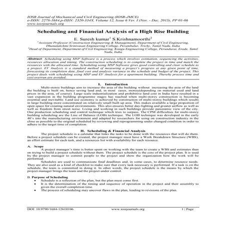 Scheduling and Financial Analysis of a High Rise Building | PDF