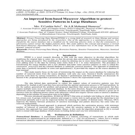 An improved Item-based Maxcover Algorithm to protect Sensitive Patterns in La...