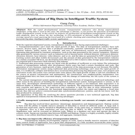 Application of Big Data in Intelligent Traffic System