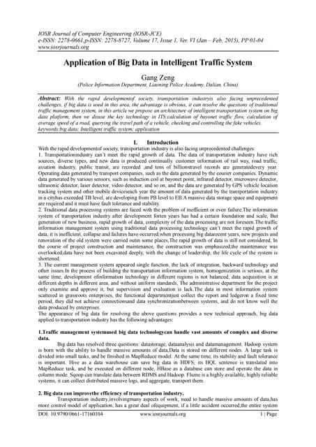 Application of Big Data in Intelligent Traffic System