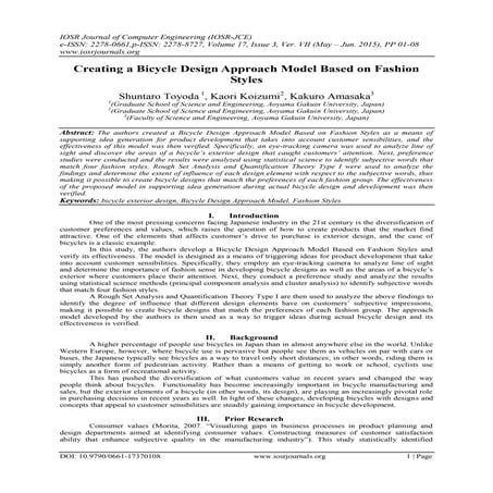 Creating a Bicycle Design Approach Model Based on Fashion Styles