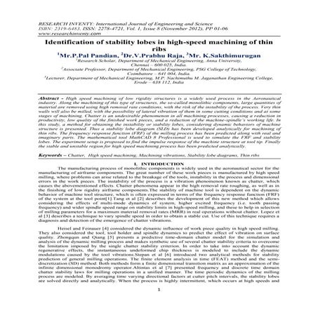 Research Inventy : International Journal of Engineering and Science is publis...